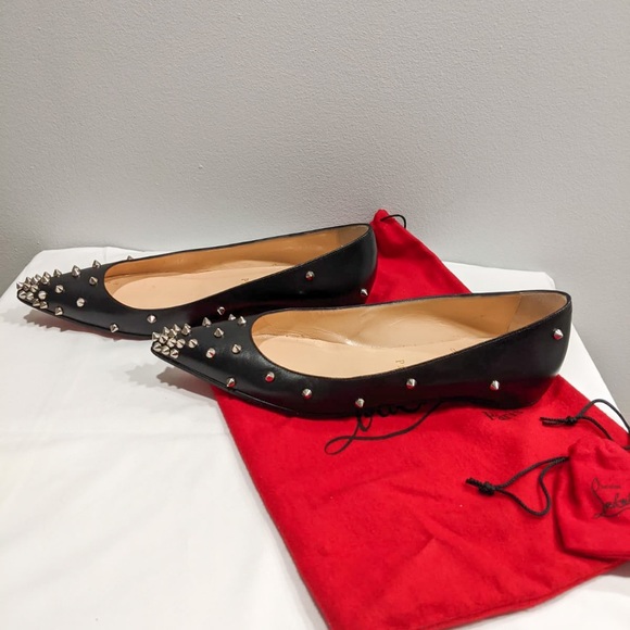 louboutin / studded pointed toe flats - Picture 9 of 9